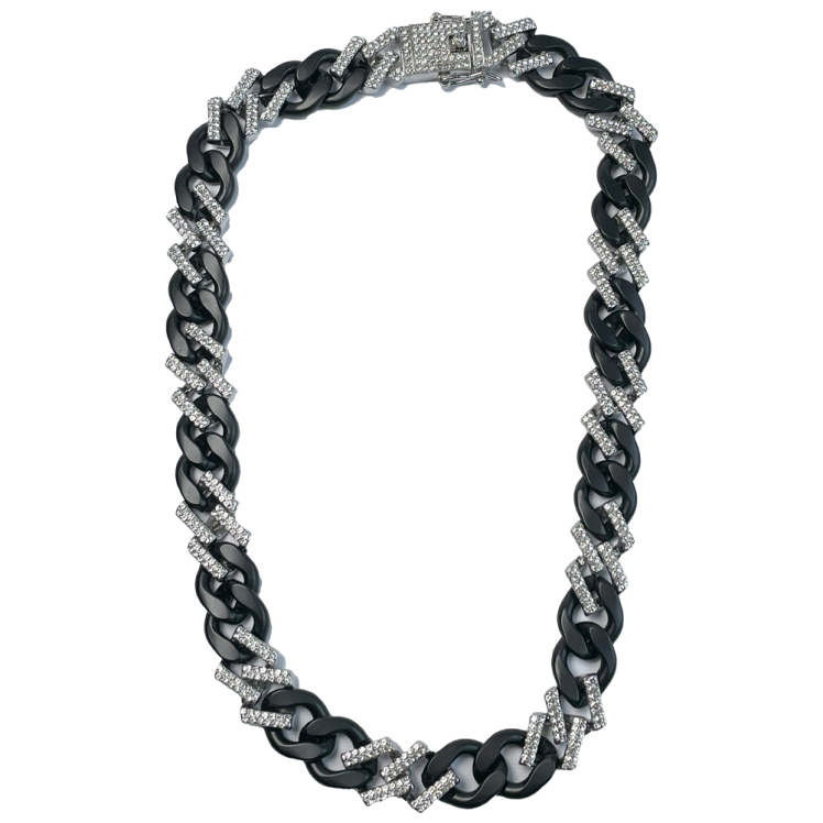 Black ice necklace | گردنبند فول نگین بلک آیس