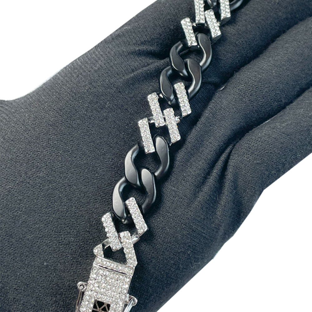  black ice bracelet | دستبند فول نگین بلک آیس 